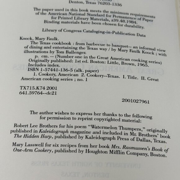 Mary Faulk Koock The Texas Cookbook Recipes Stories Texas Dining History - Picture 7 of 16